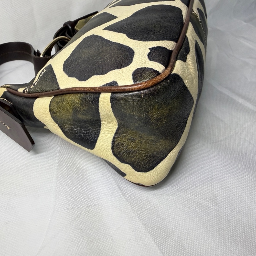 Dooney & Bourke Brown and Cream Giraffe-Print Leather Shoulder Bag - Picture 9 of 15